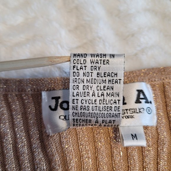 Joseph A. Ladies' Gold Ribbed Metallic Knit Sweater Size M - Picture 6 of 6